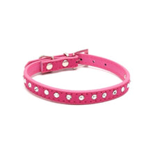 Load image into Gallery viewer, 1PCs Small Dog Collar Crystal Hot Bling Rhinestone Pu Leather Puppy Cat Collars Necklace Neck Strap Personality Pet Products
