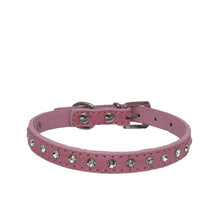 Load image into Gallery viewer, 1PCs Small Dog Collar Crystal Hot Bling Rhinestone Pu Leather Puppy Cat Collars Necklace Neck Strap Personality Pet Products
