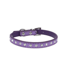 Load image into Gallery viewer, 1PCs Small Dog Collar Crystal Hot Bling Rhinestone Pu Leather Puppy Cat Collars Necklace Neck Strap Personality Pet Products
