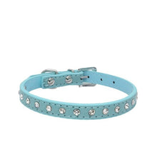 Load image into Gallery viewer, 1PCs Small Dog Collar Crystal Hot Bling Rhinestone Pu Leather Puppy Cat Collars Necklace Neck Strap Personality Pet Products
